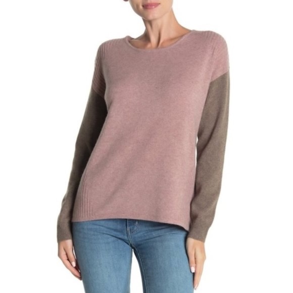 Knyt & Lynk Colorblock Dolman Cashmere Sweater - Picture 1 of 7